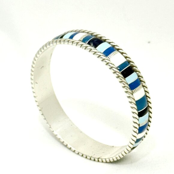 Brighton Cabana Blue Enameled Bangle Bracelet - Size M - Picture 1 of 7